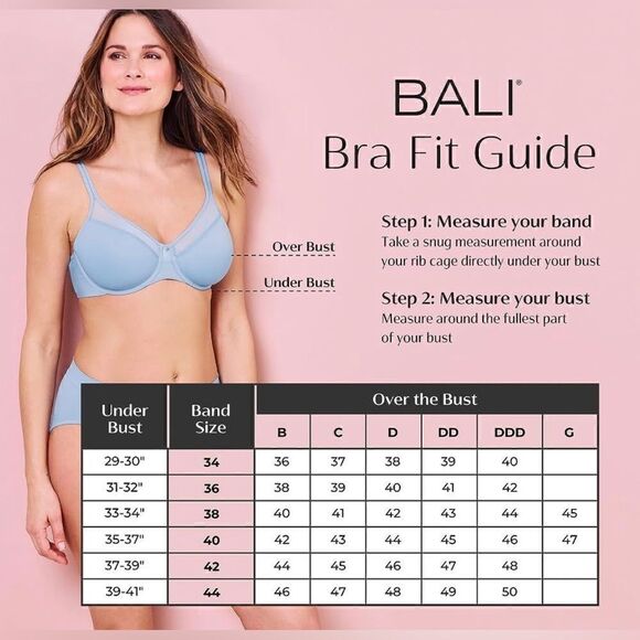 Bali One Smooth U Underwire Bra Full Coverage Bra in Taupe Set of 2 Size 38DD - Picture 4 of 7